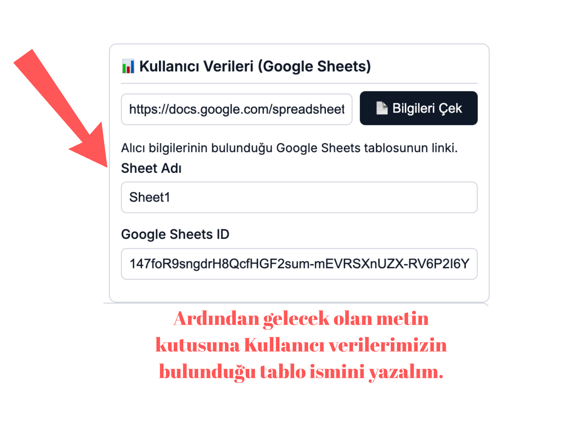 Sheet adı ekleme